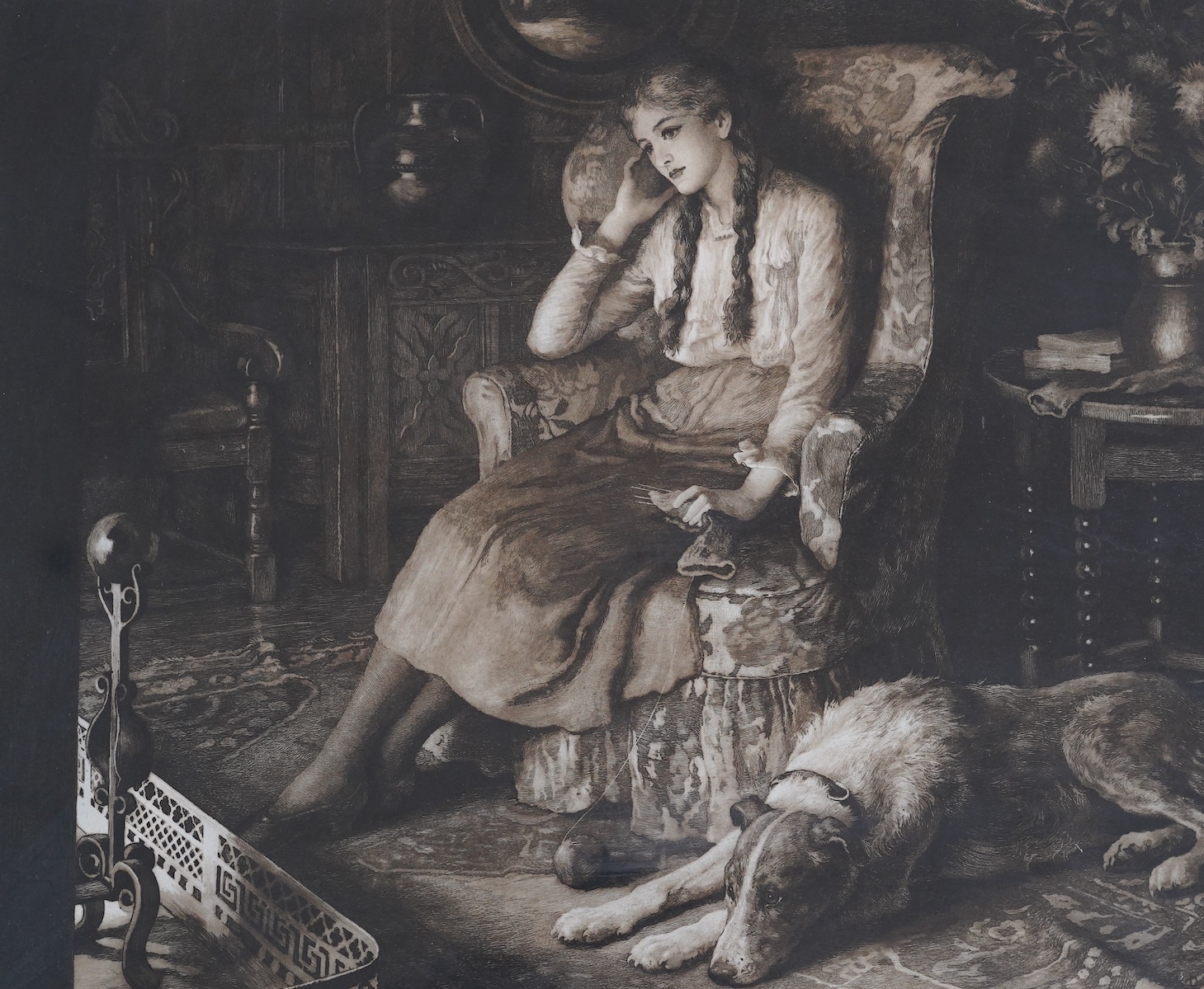 Herbert Dicksee (1862-1942), etching, 'The Twilight Hour', signed in pencil, published Frost & Reed, 1917, 53 x 64cm